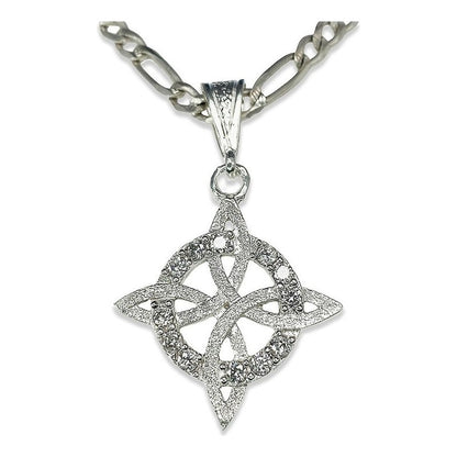Dije Gigante Nudo De Bruja Con Zirconias En Plata Solida 925