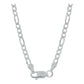 Cadena De Plata 925 Diamantada Hombre Fígaro 70 Cm X 6 Mm