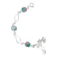Pulsera Corazón Mariposas Piedra Natural Cuarzo Plata 925