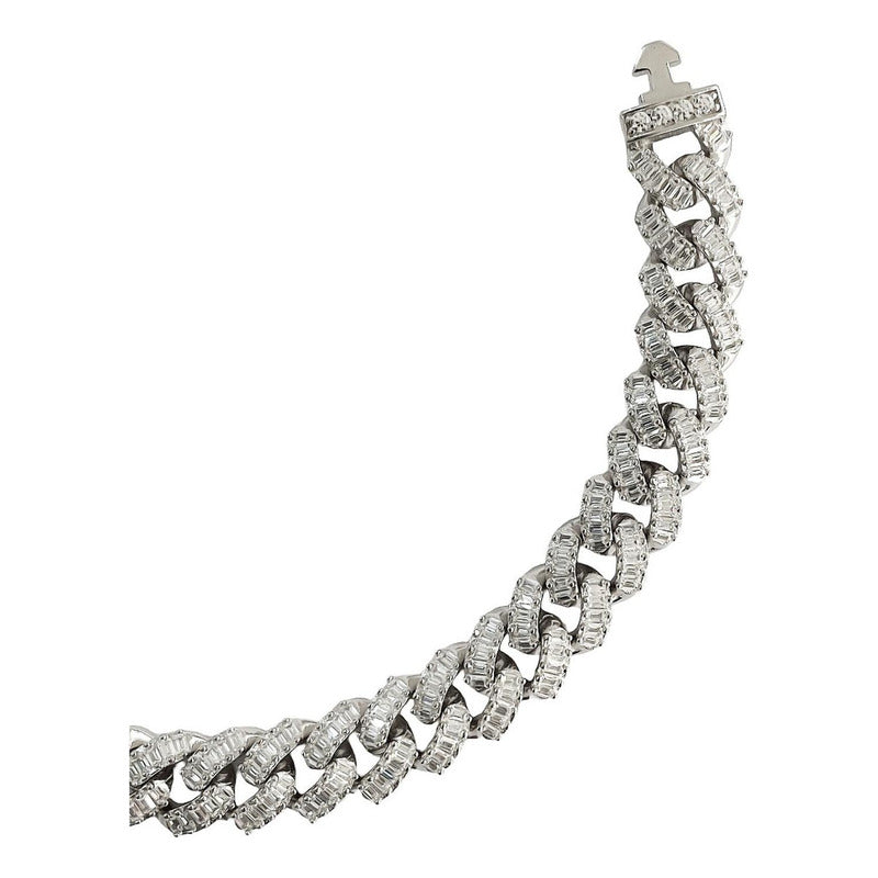 Pulsera Cubana Hombre Zirconias Piedra Made In Thailand S925
