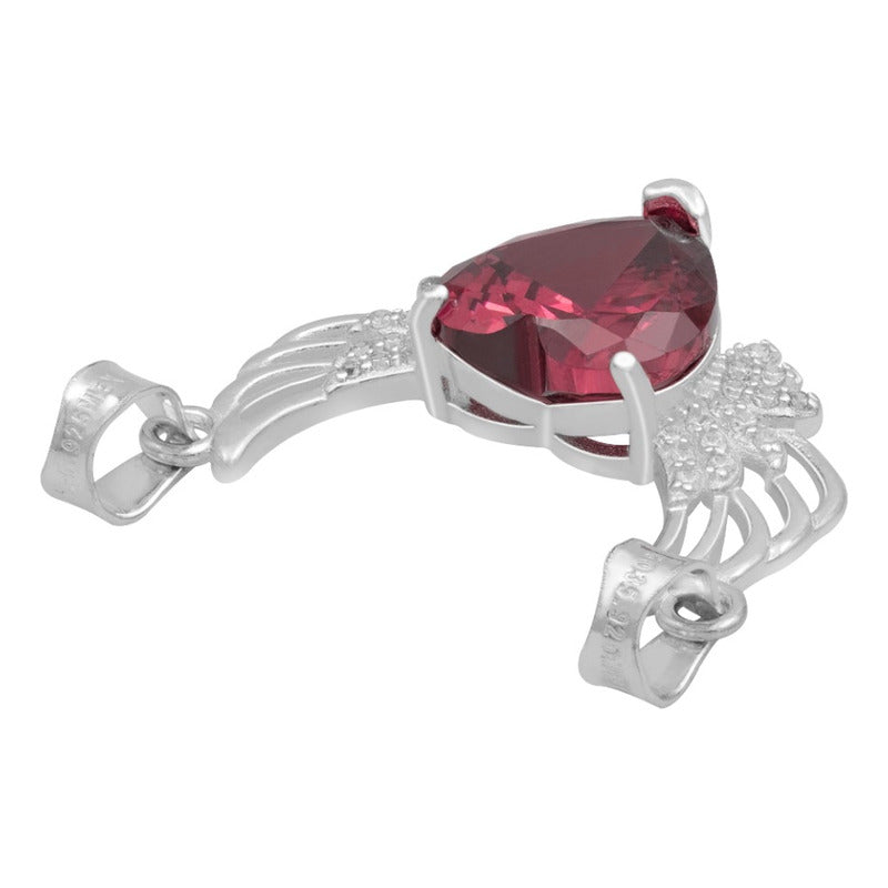 Dije Corazón Alas Zirconias Amor Mujer Mamá Regalo Plata 925