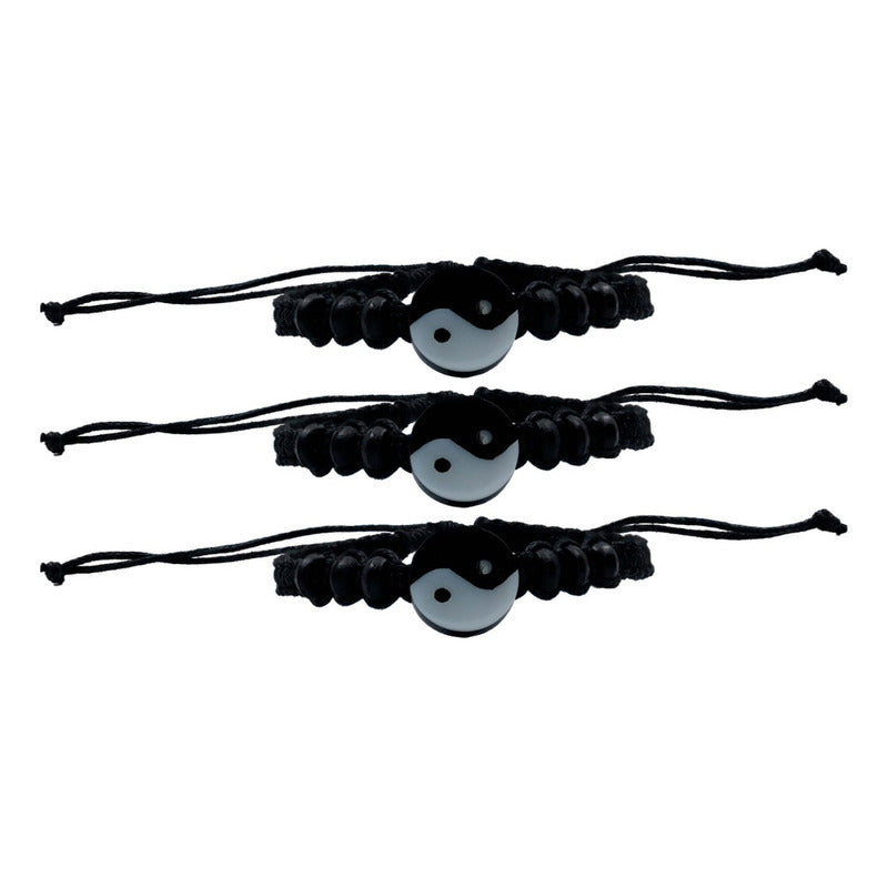 3 Pzs Pulsera Ying Yang Hecho Mano Artesanal Suerte Regalo