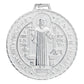 Dije Medalla Grande San Benito Diamantada Plata Ley 925