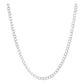 Cadena Cubana Diamantada Barbada Hombre Plata925 55cm X 6mm Plateado