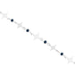 Pulsera Nudo De Bruja Laser Cristales Regalo Mujer Plata 925 Azul Marino 19 Cm