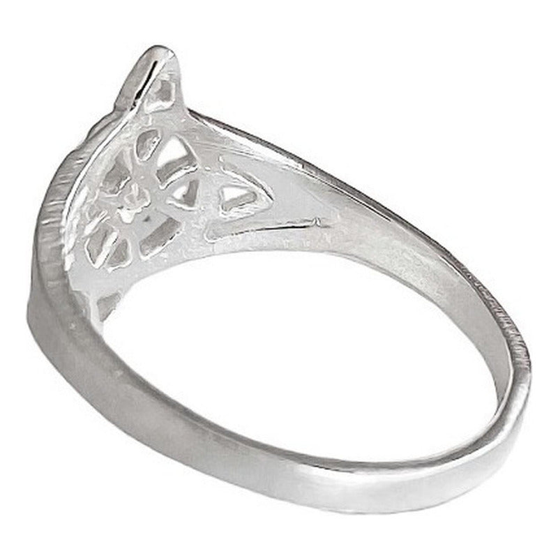 Anillo Nudo De Bruja Con Zirconia De Color Plata Solida 925