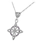 Collar Dije Nudo Bruja Plano Zirconia Flor Estrella Plata925