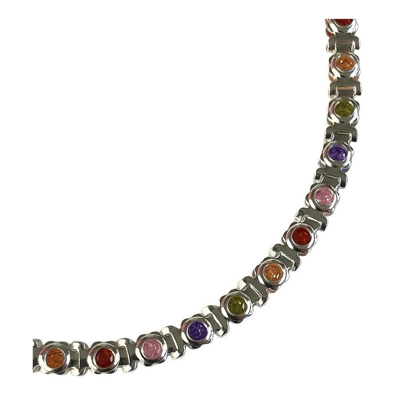 Pulsera Medalla Nudo De Bruja Con Zirconias En Plata Ley 925