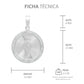 Dije Medalla Diamantada San Judas Zirconias Plata 925 2.3 Cm Blanco