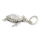 Dije Tortuga Con Piedra Natural Tallada De Plata Solida 925