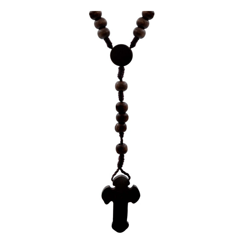 Rosario Católico Madera San Benito Cristo Virgen Grabados