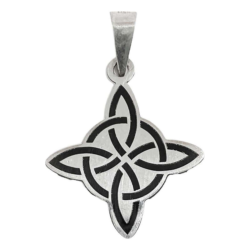 Dije Nudo De Bruja Amuleto Celta Laser Pavonado Plata 925
