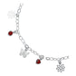 Tobillera Flor Mariposa Ojo Turco Mujer Regalo Plata 925