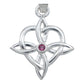 Dije Nudo De Bruja Corazón Zirconia Centro Cadena Plata 925