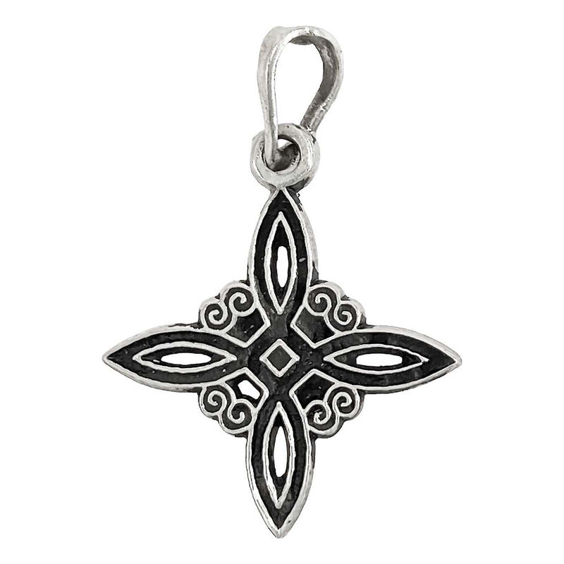 Dije Nudo De Bruja Amuleto Celta Laser Pavonado Plata 925