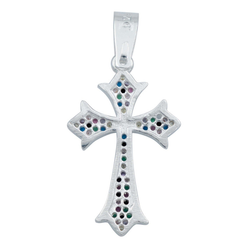 Dije Cruz Chica Zirconias Hombre Mujer Regalo Plata 925