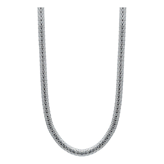 Cadena Tejido Malla Hombre Mujer Plata 925 60 Cm X 4 Mm