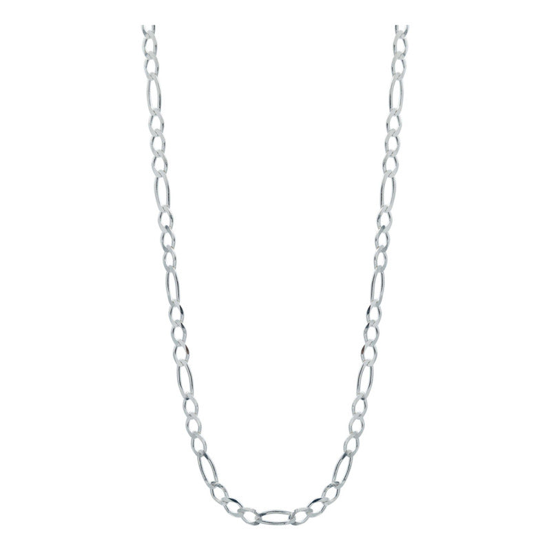 Cadena De Plata Ley 925 Hombre Mujer Fígaro 3x1 50 Cm X 4 Mm