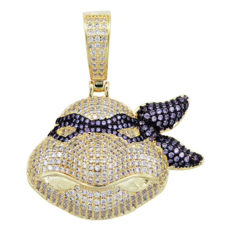 Dije Hombre Tortuga Ninja Hiphop+ Cadena Regalo Chapa Oro14k