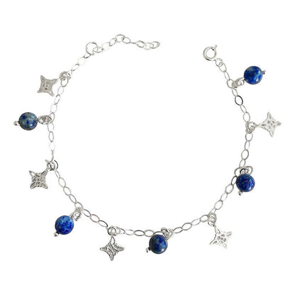 Pulsera Ajustable Nudo De Bruja Cuarzos Naturales Plata 925