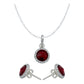 Juego De Cristal Dije Aretes Cadena Mujer Regalo Plata 925