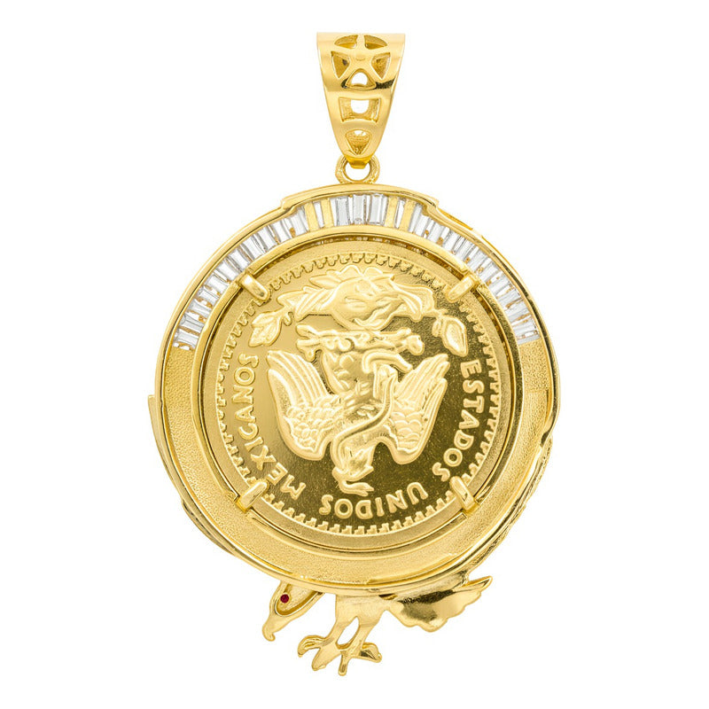 Dije Centenario Grande Oro Laminado 14k 8 Cm Aguila Patria Amarillo