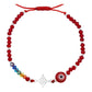 Pulsera Ajustable Nudo Bruja 7 Chakaras Ojo Turco Plata 925