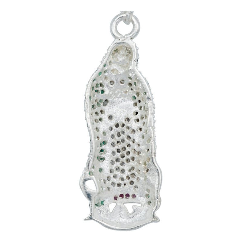 Dije Virgen De Guadalupe Zirconias Plata Solida 925 5.9 Cm