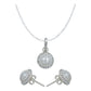 Juego De Cristal Dije Aretes Cadena Mujer Regalo Plata 925