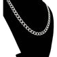 Cadena Barbada Diamantada Cubana Hombre Plata925 60cm X 1cm