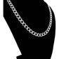 Cadena Barbada Diamantada Cubana Hombre Plata925 60cm X 1cm