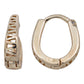 Arracadas Oro Laminado Piedras Huggie Mujer Dorado Estuche
