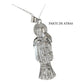 Collar Medalla Gigante Santa Muerte Hueco Plano En Plata 925