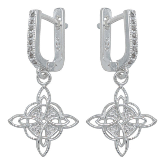 Arete Colgante Pendiente Nudo Bruja Triqueta Amor Plata S925