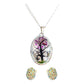 Juego Kit Arbol De La Vida Natural Encapsulado Plata 925