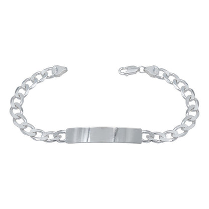 Pulsera Esclava Cubana Barbada Gruesa Hombre Plata 925 8 Mm
