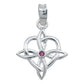 Dije Nudo De Bruja Corazón Zirconia Centro Cadena Plata 925