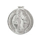 Medalla Doble Vista Diamantada San Benito Plata 925 1.7 Cm