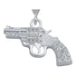 Dije Pistola Chica Revolver Zirconias Belico Plata 925
