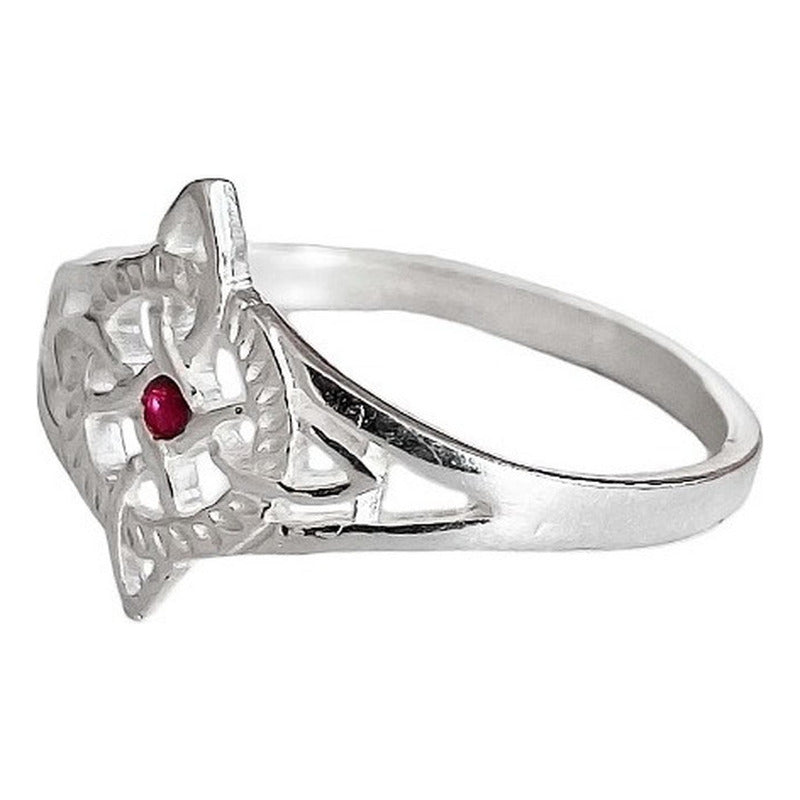 Anillo Nudo De Bruja Con Zirconia De Color Plata Solida 925