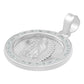 Dije Medalla Virgencita Guadalupe Zirconias Plata 925 1.8 Cm Blanco