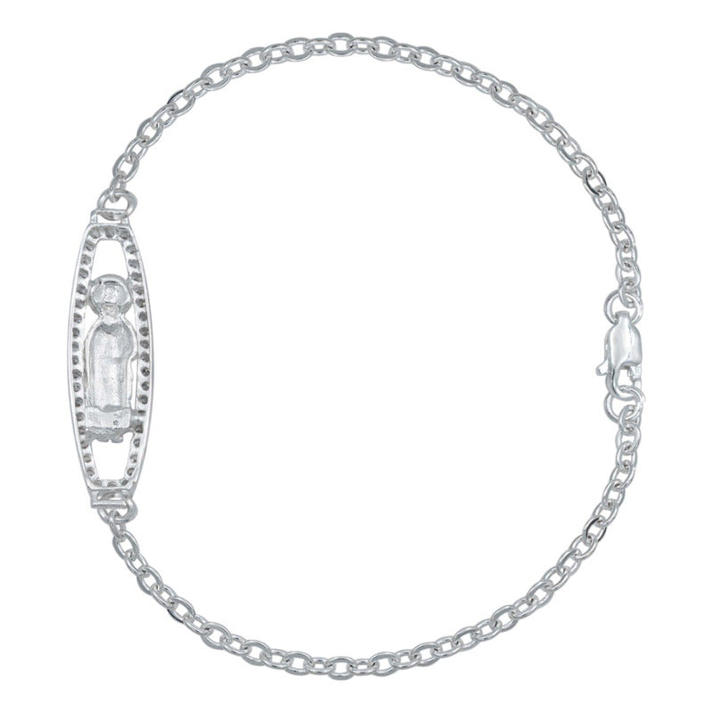 Esclava Ancla San Judas Tadeo Zirconias Unisex Plata 925