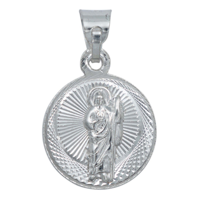 Medalla Doble Vista San Judas Virgencita Plata 925 1.7 Cm