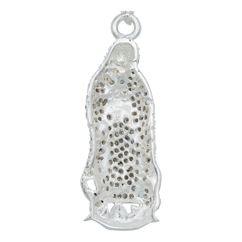 Dije Virgen De Guadalupe Zirconias Plata Solida 925 5.9 Cm