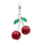 Joyaris Dije Cadena Cereza Plata .925 Mujer Rojo Verde 33mm Plateado