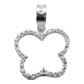 Dije Collar Flor Zirconias Mujer Regalo + Cadena Plata 925 Blanco Alto/ancho 1.9 Cm X 1.4 Cm
