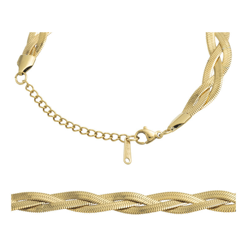 Pulsera Ajustable Trenzada Regalo Mujer Acero Inoxidable
