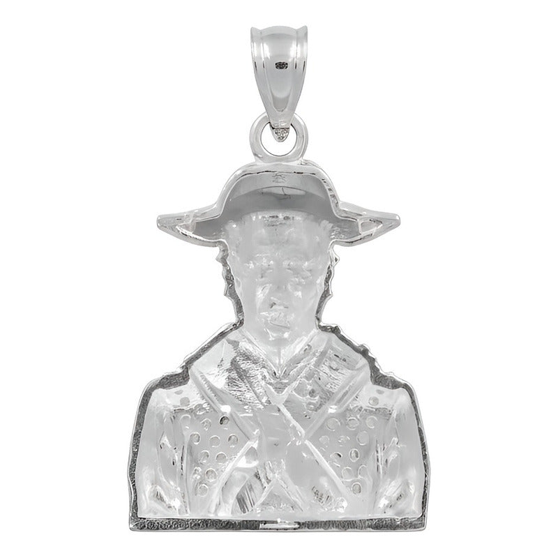 Dije Busto Emiliano Zapata Zirconias México Patria Plata 925 Plateado