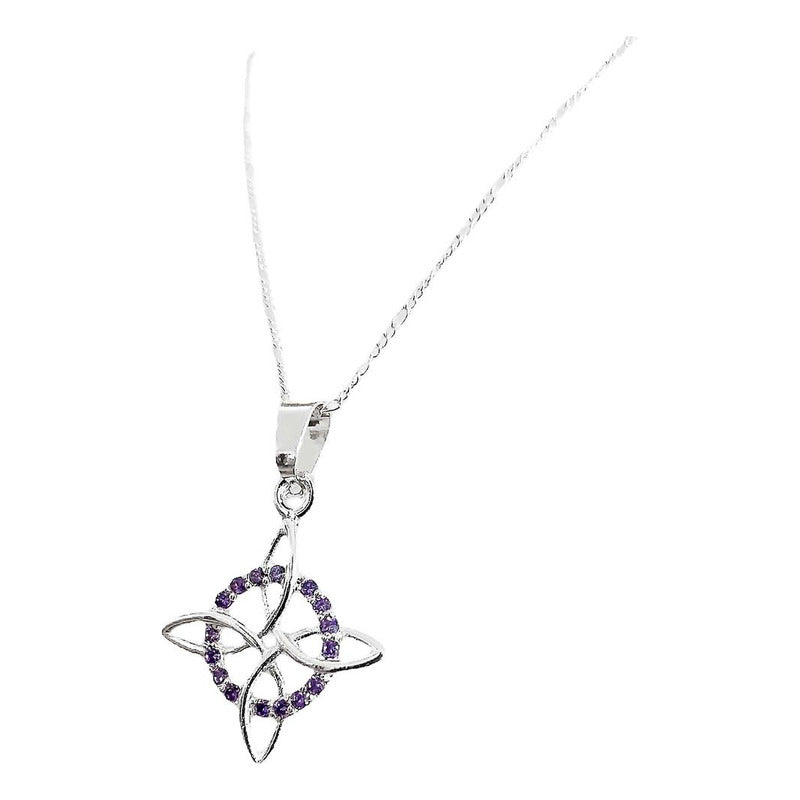 Dije Nudo Bruja Plata Solida 925 + Cadena 55 Cm Plata S925