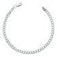 Esclava Pulsera Unisex Cubana Diamantada Plata 925 4 Mm Plateado 6 Cm 19 Cm